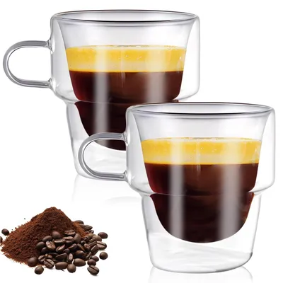 Produktbild von Set aus 2 doppelwandigen Espresso-Gläsern, 260 ml