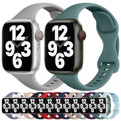 Produktbild von By Qubix Sportarmband Slim Fit - Rot - Geeignet für Apple Watch 44 mm / 45 mm / 46 mm / 49 mm