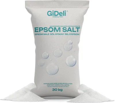 Zdjęcie produktu dla Sól Epsom 30 kg Sól gorzka Siarczan magnezu Sól do kąpieli Kąpiel stóp Peeling Ogród GiDeli