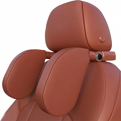 Produktbild von Kopfstütze Auto, 180 Grad Verstellbar, Multifunktional Atmungsaktiv Leder Nackenkissen, NackenstüTze Auto Kopfstütze für Kinder, Erwachsene, Braun