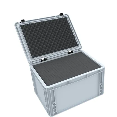 Produktbild von Eurobox 400x300x235 mm mit Scharnierdeckel & Schaumstoffset