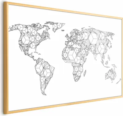 Obrázek produktu pro Plakát Papírový plakát - Geometrická mapa 60x40 cm Mapy k-A-0440-ao-a