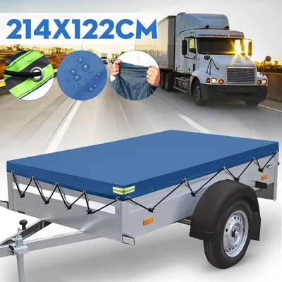 Obrázok produktu pre Plachta na príves Plochá plachta 214cm x 122cm x 13cm, plachta na príves (modrá), Odolná plachta na príves pre prívesy nákladných vozidiel