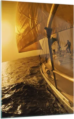 Produktbild von Bilder auf glas - Einteilig - Ozean Segelboot Yacht - 70x100cm - Glasbilder - Wandbilder - Bilder - zum Aufhängen bereit - Wanddekoration aus Glas - Glas Bilder - Wandbild auf Glas - GPA70x100-0322