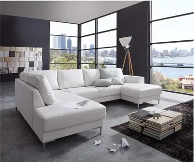 Produktbild von Sofa Couch Polster Garnitur Wohnlandschaft Design Ecksofa Leder U Form Sofas