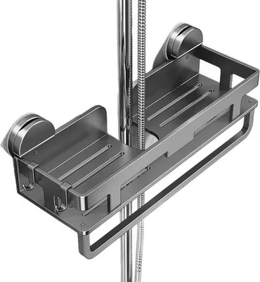 Produktbild von Duschablage Seifenhalter Badezimmer Duschaufbewahrung Kein Bohren erforderlich mit Duschseifenhalter, Hakenhalterung [J279]