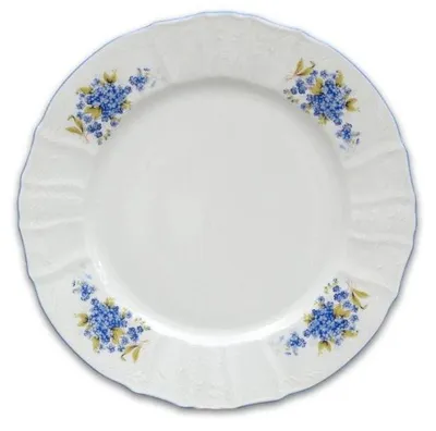 Produktbild von Thun, 1794, flache Schale, 30 cm Durchmesser, Bernadotte-Muster, Vergissmeinnicht-Motiv, Thun