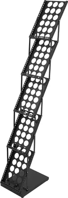Produktbild von 5-stöckiger Zeitschriftenständer Prospektständer - Klappbarer Bodenständer - Metall - Geneigte Fächer für A4-Broschüren und Zeitungen - 1,5 kg pro Ablage - Platzsparend - Schwarz