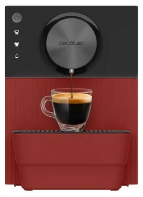 Zdjęcie produktu dla Cecotec Cremmaet Cube, Ekspres do espresso, 1,1 l, Ziarna kawy, Wbudowany młynek, 1350 W, Czarny, Czerwony
