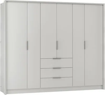 Produktbild von Schwebetürenschrank BANGKOK 255 cm, Kleiderschrank mit Schiebetüren, Schlafzimmerschrank, großer Stauraum (Weiss)