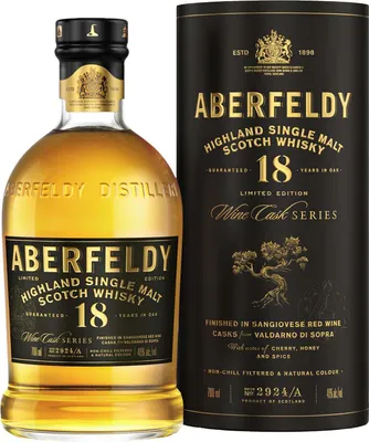 Produktbild von Aberfeldy 18 Jahre - Sangiovese Red Wine Cask Finish - Wine Cask Series 2025 - Highland Single Malt Scotch Whisky
