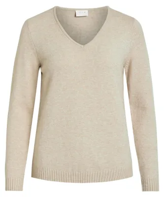 Produktbild von VILA Dünner Strickpullover Knitted Basic Stretch Sweater Langarm V-Neck VIRIL Größe: M