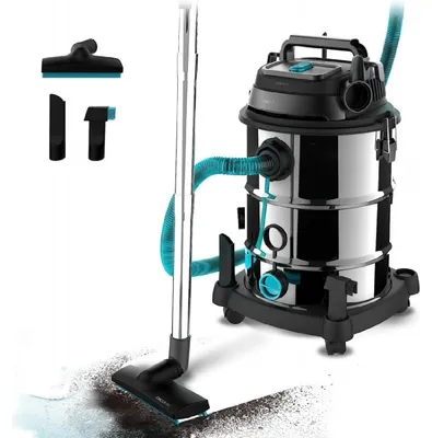 Image de Cecotec Aspirateur pour Solides et Liquides de 30 L Conga Rockstar Wet & Dry Steel Pro. 1600 W, 23 kPa, Système de Drainage