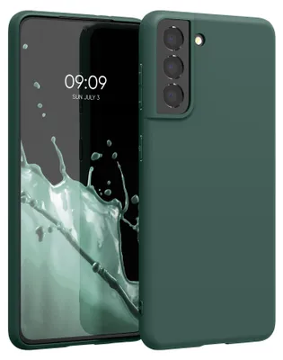 Produktbild von kwmobile Handyhülle für Samsung Galaxy S21 Hülle - TPU Case - Kabelloses Laden - Schutzhülle Cover in Moosgrün