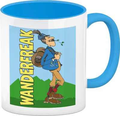 Produktbild von Wanderfreak Kaffeebecher in hellblau