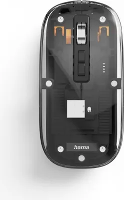 Produktbild von Hama WM-600, Beidhändig, Optisch, RF Wireless + Bluetooth, 1600 DPI, Transparent