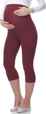 Produktbild von Be Mammy 3/4 Umstandsleggings aus Viskose BE-03 (Winerot, XL)
