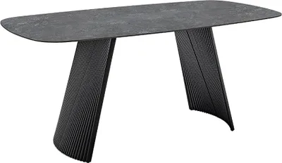 Produktbild von Esstisch >TOBELO< Designergestell, anthrazit marmoriert, Keramik - 180x76x90cm (BxHxT)