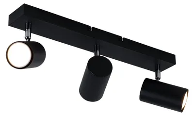 Produktbild von Deckenleuchte, schwarz, 3 Flammig, Spots verstellbar, L 41cm
