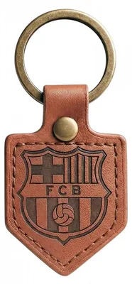 Produktbild von FC Barcelona Leder Schlüsselanhänger Wimpel Braun Offizielles Lizenzprodukt BLL7061