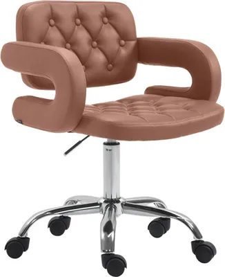 Immagine prodotto di Sedia da ufficio - Sedia da ufficio - Comfort regolabile in altezza con rivestimento in Pelle finta | Colore: Cognac