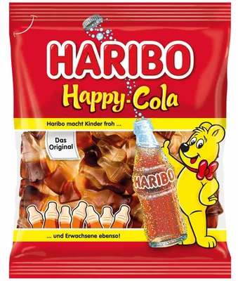 Produktbild von Haribo Happy Cola, Gummibärchen, 175 g, Cola, Türkis, Durchscheinend, 110 kcal, 25 g