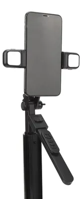 Produktbild von Techsuit – Selfie-Stick (K30S) Selfie-Stick mit kompaktem Stativ, Bluetooth-Fernbedienung, doppeltem LED-Licht, faltbar, 167 cm – schwarz