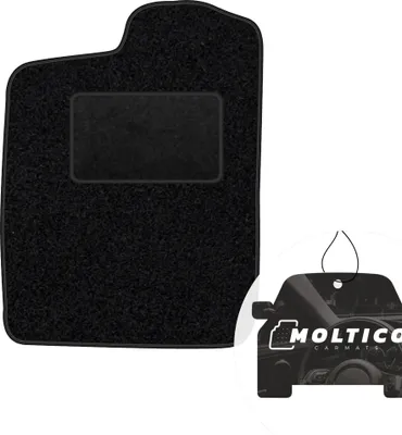 Produktbild von moto-MOLTICO Fahrer Fußmatte Auto Velours Fahrerseite Autoteppiche Schwarz Fahrermatte 1-teilig passend für Opel Vectra A 1988-1995