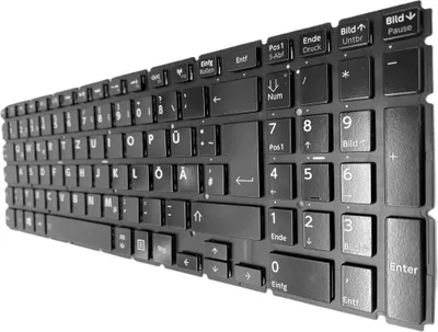 Produktbild von DE schwarz Glossy Tastatur mit Beleuchtung ohne Rahm kompatibel für Toshiba Satellite S50-B