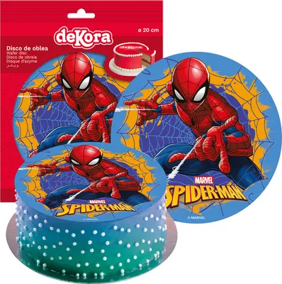 Obrázek produktu pro Jedlý papír Spiderman v pavučině 20cm