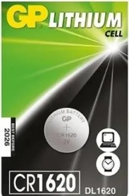 Zdjęcie produktu dla Bateria litowa guzikowa GP CR1620 3V 5 szt. w blistrze /cena za 1 szt./ GP