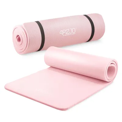 Produktbild von 4FIZJO Fitnessmatte mit Tragegurt, 180x60x1 cm, NBR-Schaumstoff, Rutschfest, Rosa