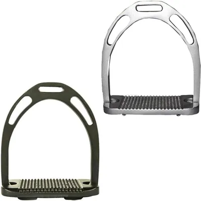 Productafbeelding van Aluminium Stijgbeugels - Rijbeugels Opstapbeugels - Paardrijden - Extra Lichtgewicht - 16 x 12 x 6.4 cm - Zwart
