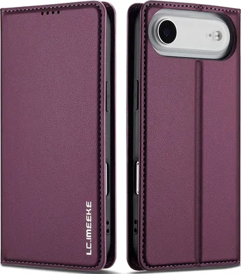 Obrázek produktu pro Magnetické flipové kožené pouzdro pro iPhone Air, s přihrádkou na karty a funkcí stojánku Fialová