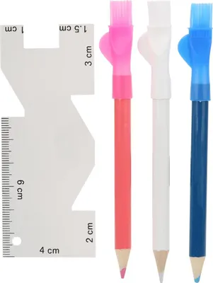Produktbild von Metall-Nählineal 10cm & 3 Schneiderstifte, korrosionsbeständig & kompakt, für Nähen & DIY – präzises Zubehör