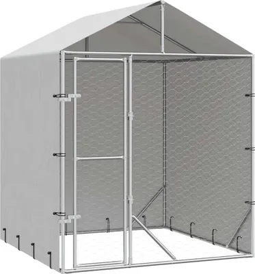 Obrázok produktu pre vidaXL Vonkajšia búda pre psov so strechou Strieborná 2x2x2,5 m Pozinkovaná oceľ