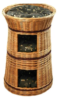 Productafbeelding van Mand van riet voor katten, met kussen, 50 cm, donkerbruin