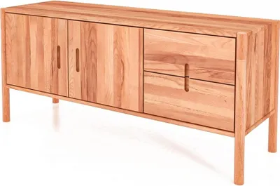 Produktbild von Kommode Zola Kernbuche massiv 142x64 cm mit 2 Schubladen und 2 Türen