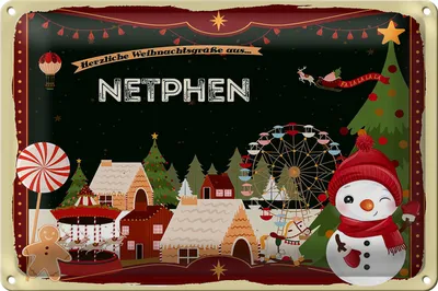 Produktbild von Blechschild Weihnachten Grüße aus NETPHEN 30x20cm
