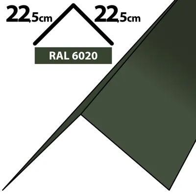 Produktbild von 1m Winkelblech Kantblech Kante Blechwinkel pulverbeschichtetes 0,5mm Zuschnitt 45cm RAL-6020 Chromooxidgrün