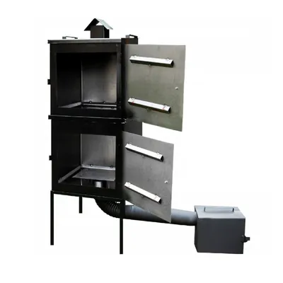 Produktbild von Räucherkammer Stahl Räucherofen Räucherschrank Zwei Kammer Garten 50x50x120cm 7545