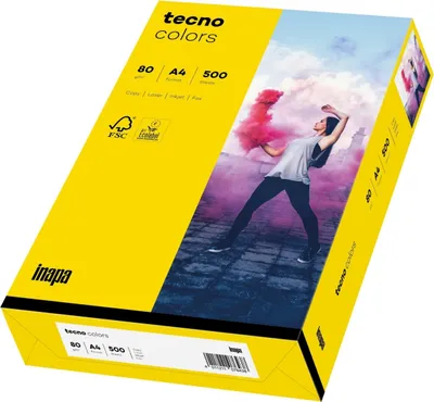 Produktbild von Multifunktionspapier tecno colors Intensiv A4 80g/qm VE=5x500 Blatt gelb
