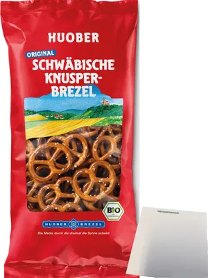Produktbild von Huober Original Schwäbische Knusperbrezeln (175g Packung) + usy Block