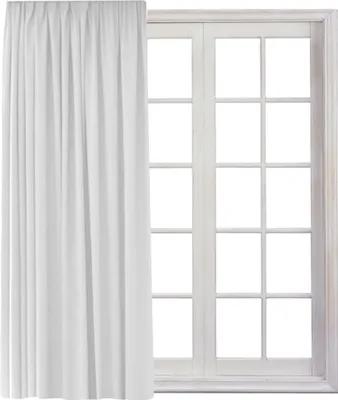 Produktbild von Gardine mit Kräuselband Universalband Vorhang Gardinenband Verdunkelung Blickdicht 140 (B) x 245 (L) Weiß 1er Pack