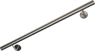 Produktbild von Edelstahl- Treppengeländer 33,7 mm mit geradem Endstück und Haltern
