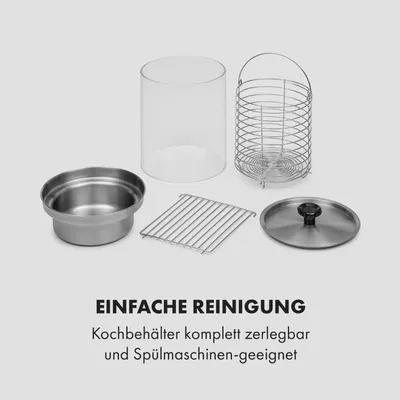 Produktbild von Wurstfabrik 450 Hot Dog Maker 450W 5L 30-100°C Glas Edelstahl, Leistung der Variante:550 W