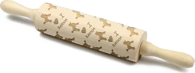 Produktbild von Pudel - Teigrolle mit Hund, Rollen mit Mustern für Keramik, Geschenk für die Köchin von Art-Dog.