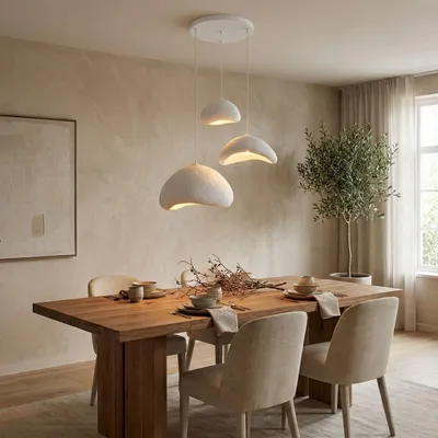 Produktbild von Opviq, Moderne Deckenleuchte (3 Größen), Weiß, 30x21x16 cm, 42x37x22 cm, 52x40x26 cm | Metallkörper, Fiberglas-Kappe, Höhenverstellbar 50-115 cm | Elegantes Design für jeden Raum.
