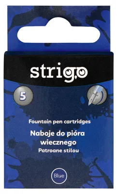 Produktbild von Strigo Tintenpatronen Blau DIN 5 Stück