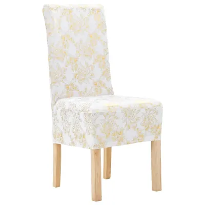 Immagine prodotto di Vidaxl -Sitz bedeckt 6 PC gerade Stretch White mit Golddruck
